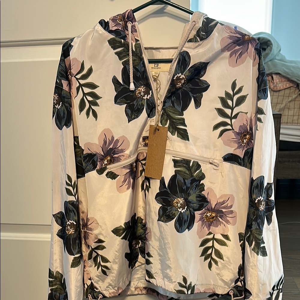 Thread & Supply Cream Graphic Long Sleeve Jacket
